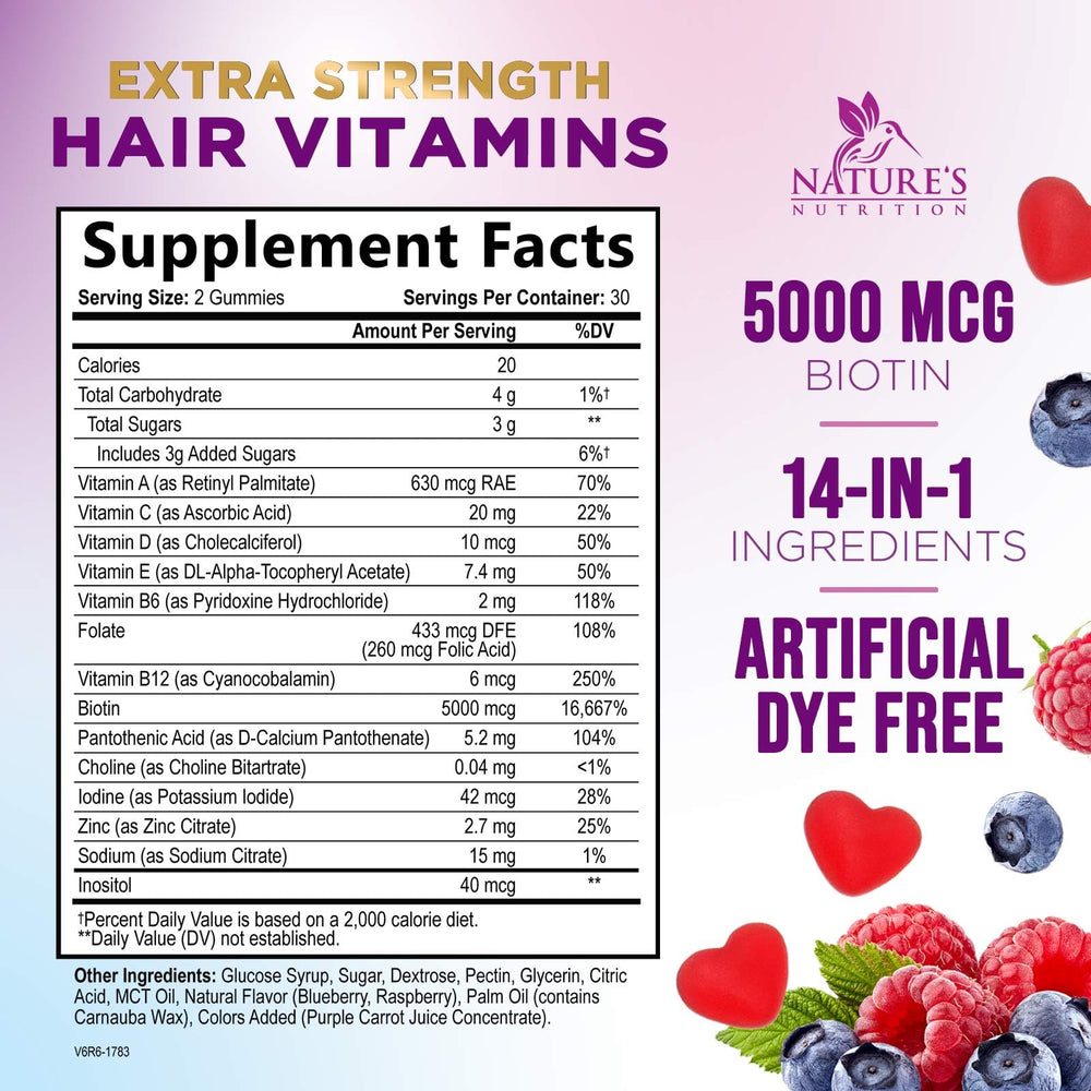 Close-up of Biotin 5000 mcg Gummies