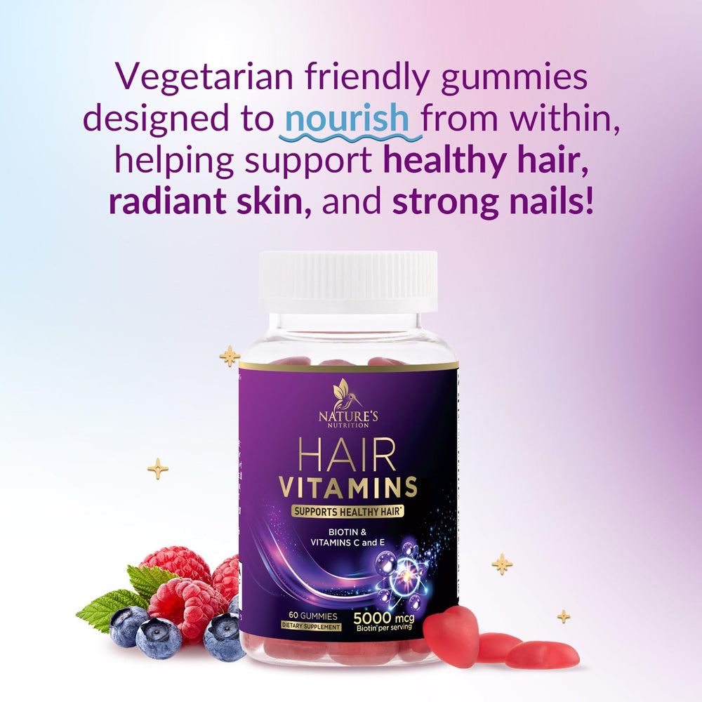 Packaging showcasing hair growth vitamins