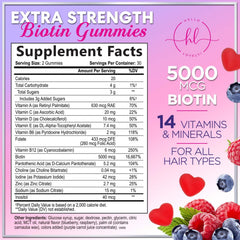 Close-up of hair vitamins gummies with biotin 5000 mcg
