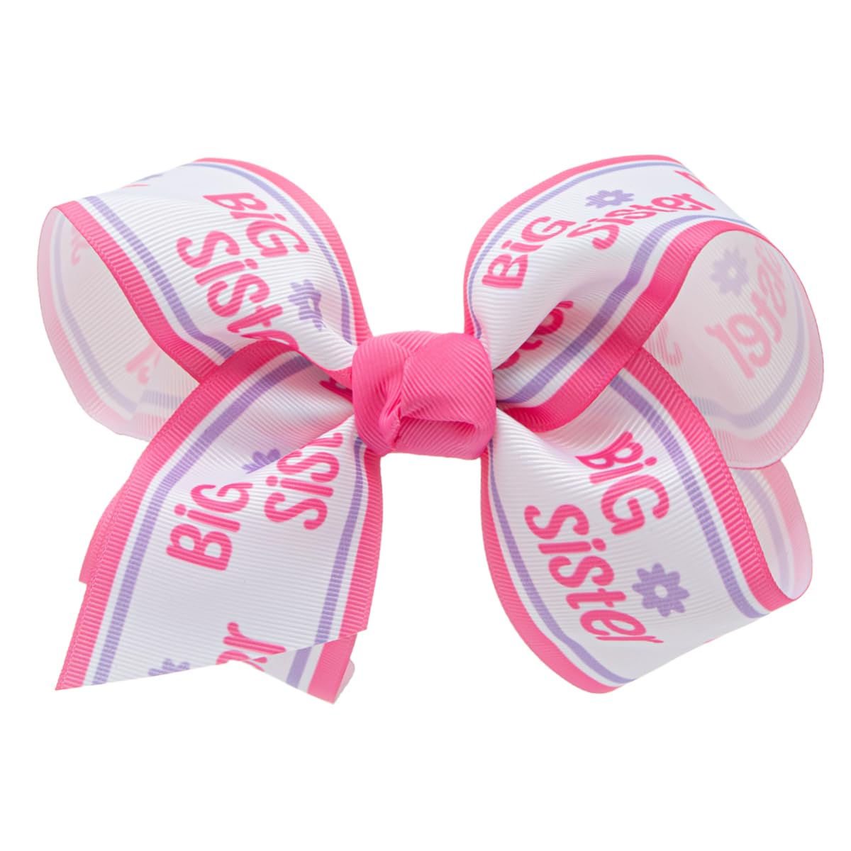 HAIRBOWS Girls Grosgrain Bow with Knot Wrap Center; front view shows secure hold for daily wear.