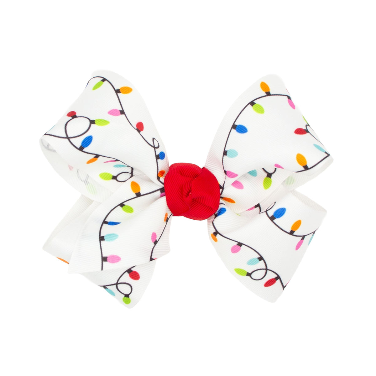 HAIRBOWS grosgrain bow with knot wrap lights, secure clip for all ages.