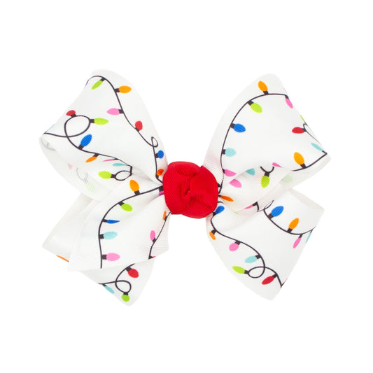 HAIRBOWS grosgrain bow with knot wrap lights, secure clip for all ages.