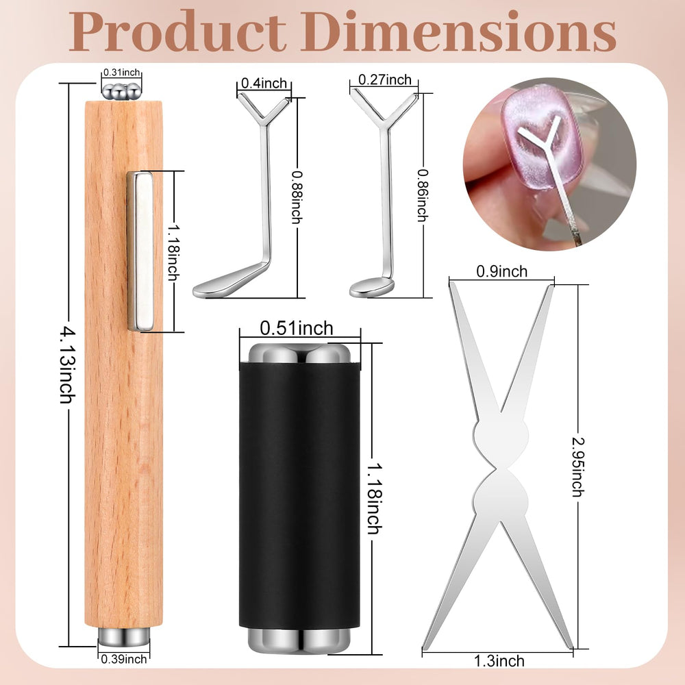 HairChrysm nail magnet cylinder enabling quick cat-eye effects