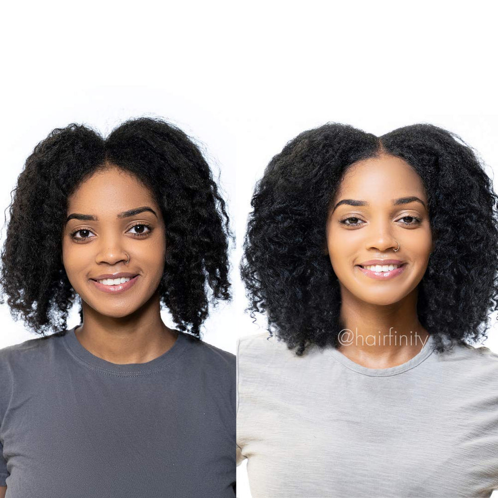 Illustration of healthy hair growth and nutrients