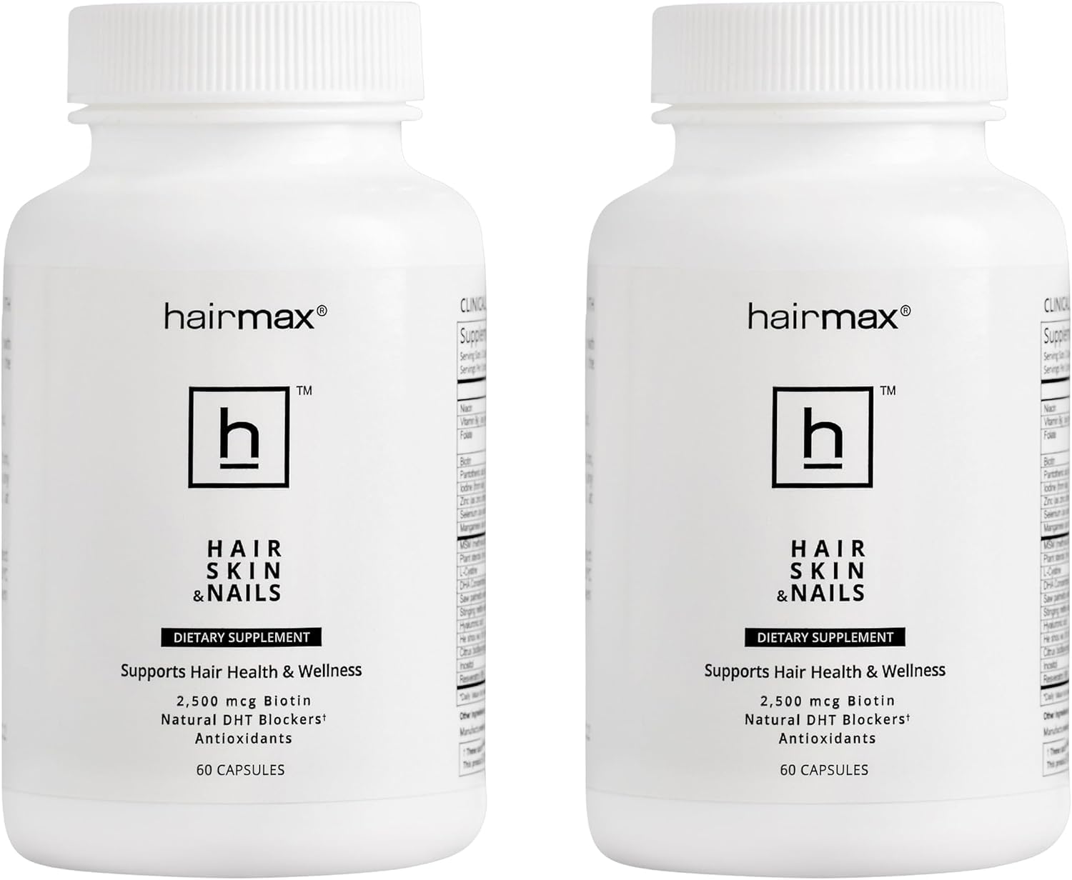 Hairmax Hair, Skin & Nails Supplement – Hair Loss & Regrowth (2 Bottle ...