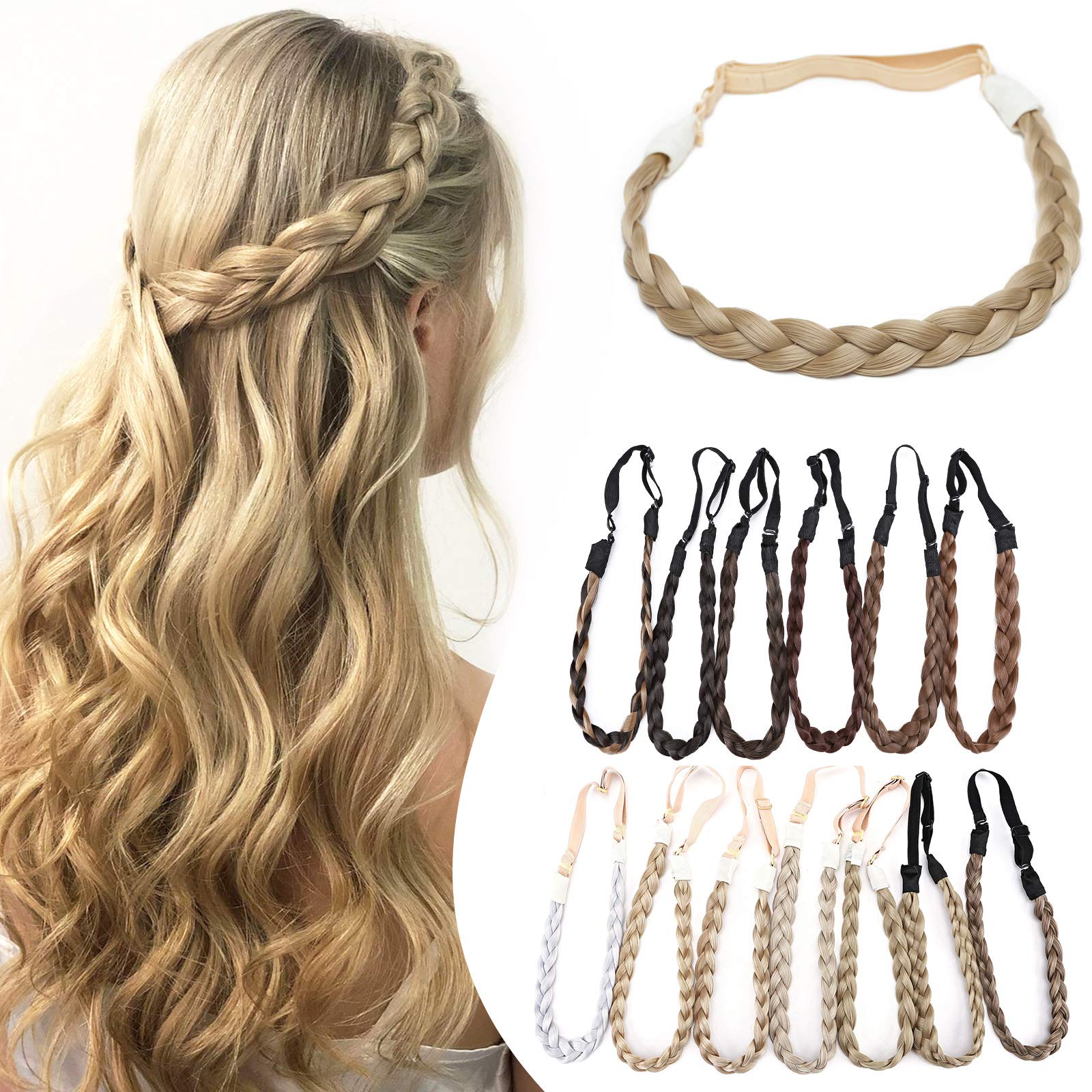 Hairro braid headband ash blonde with natural texture for daily wear