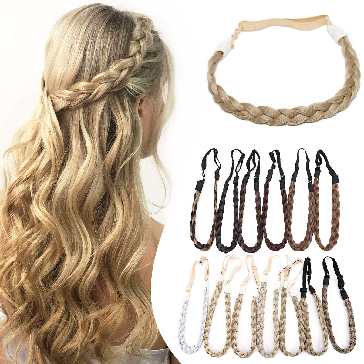 Hairro braid headband ash blonde with natural texture for daily wear