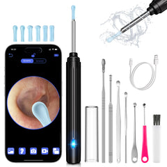 HaYiue ear cleaner camera view through 1296p lens for clearer ear canal inspection