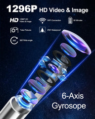 HaYiue ear cleaner camera with 6 LED lights for brighter ear canal visibility