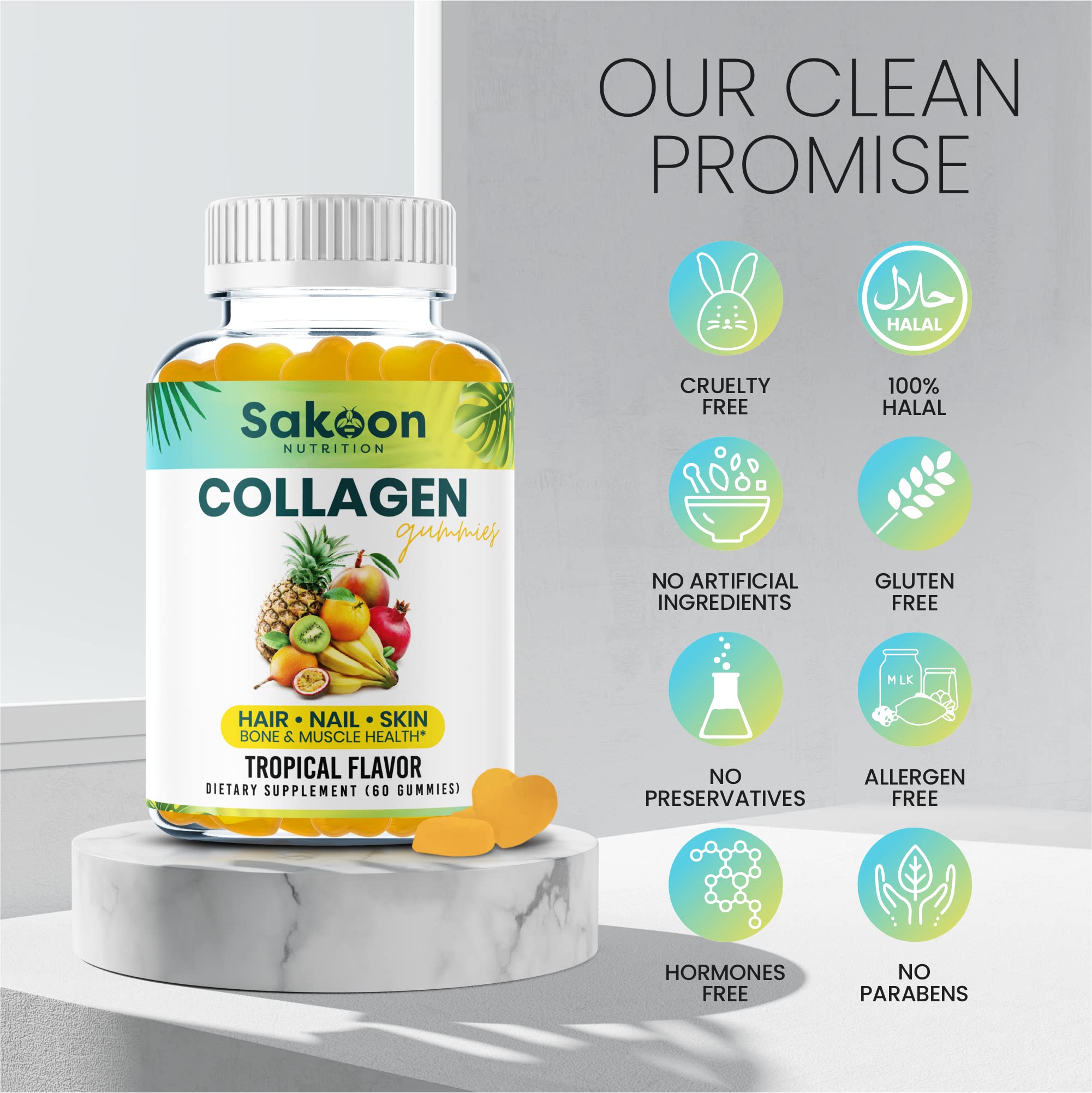 Made in USA seal on Halal Collagen Gummies packaging