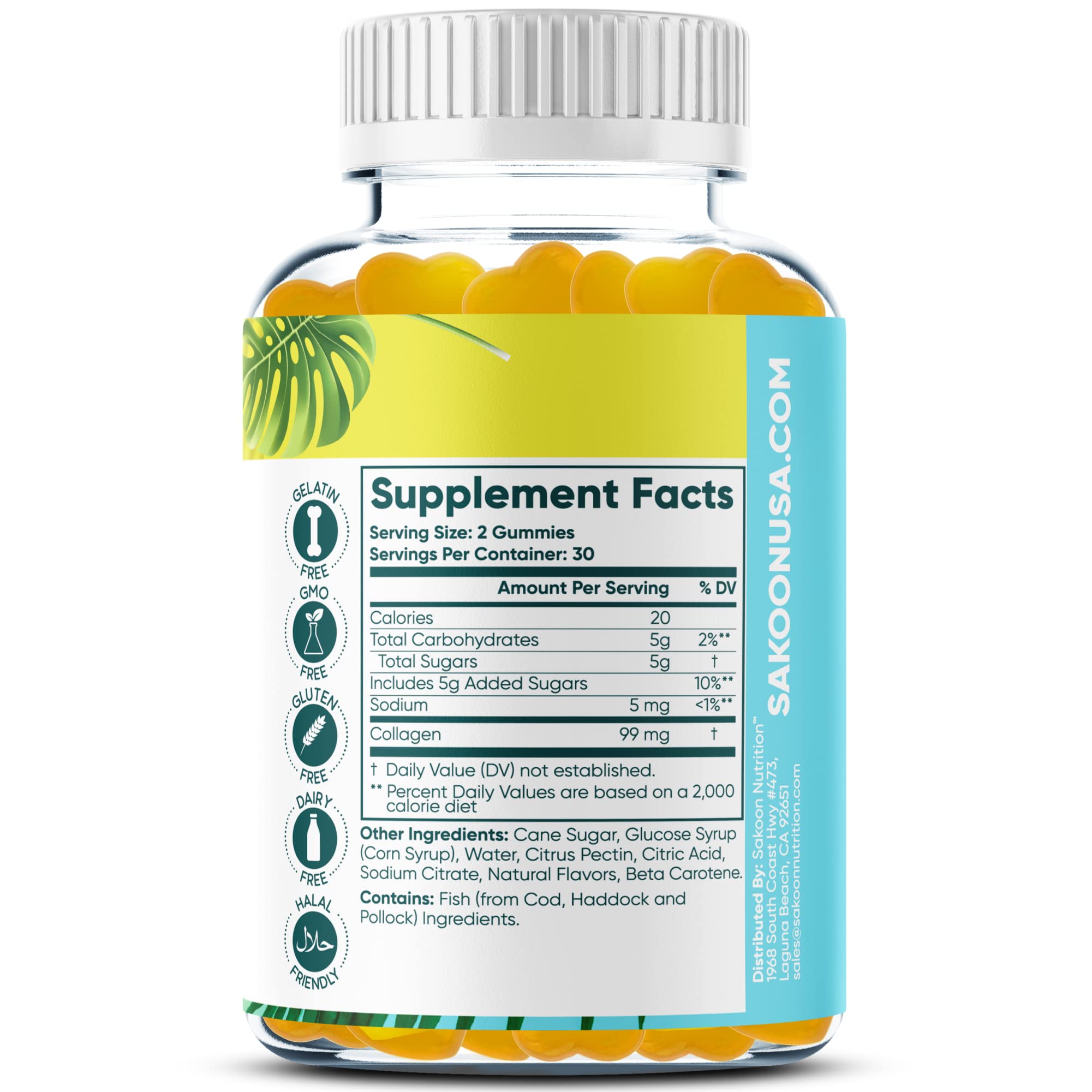 Halal Collagen Gummies bottle side view