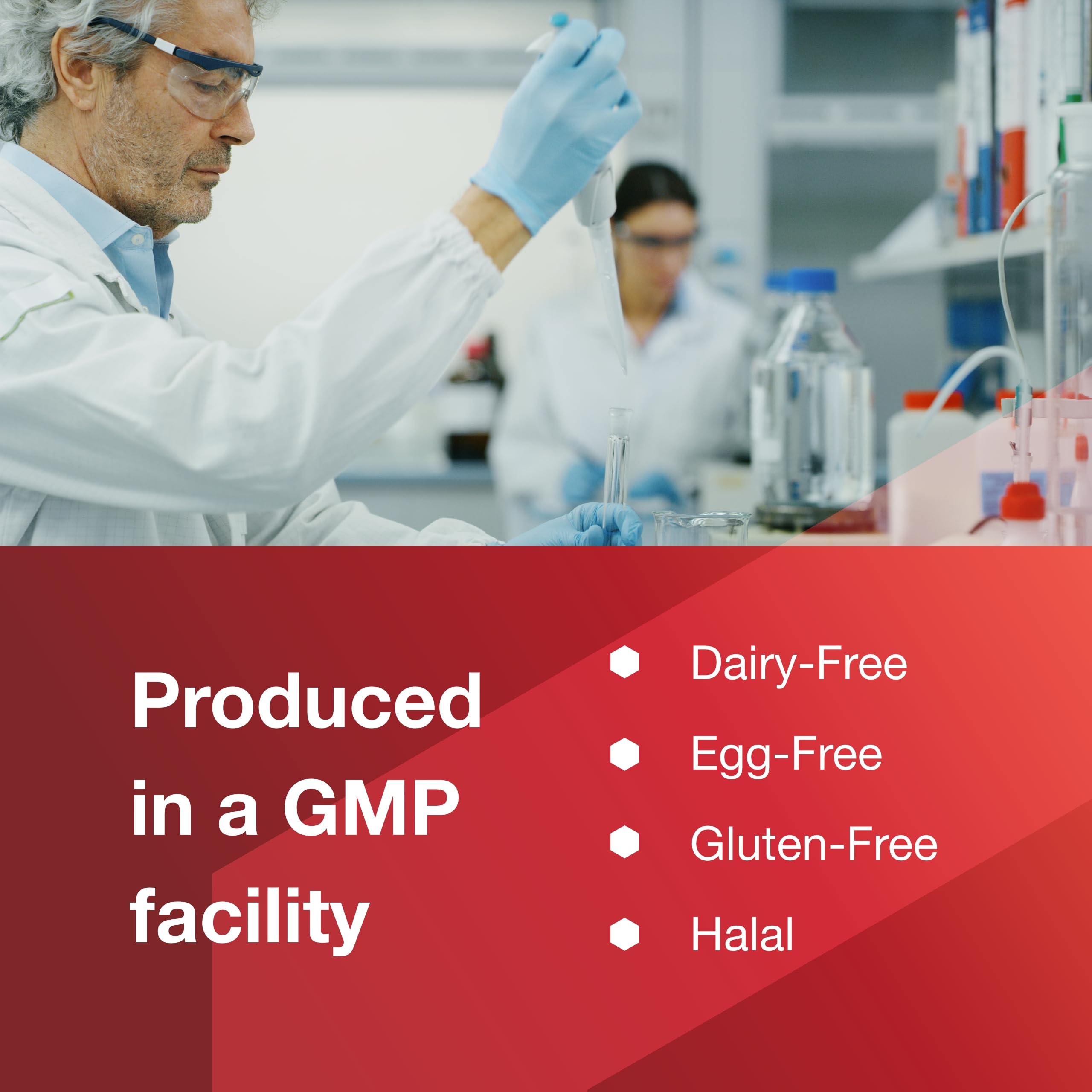 Halal and dairy-free certification label for the product