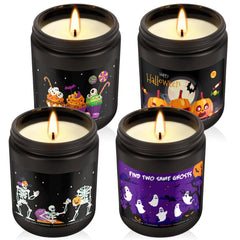 Festive Halloween candles for home decor in a four-pack