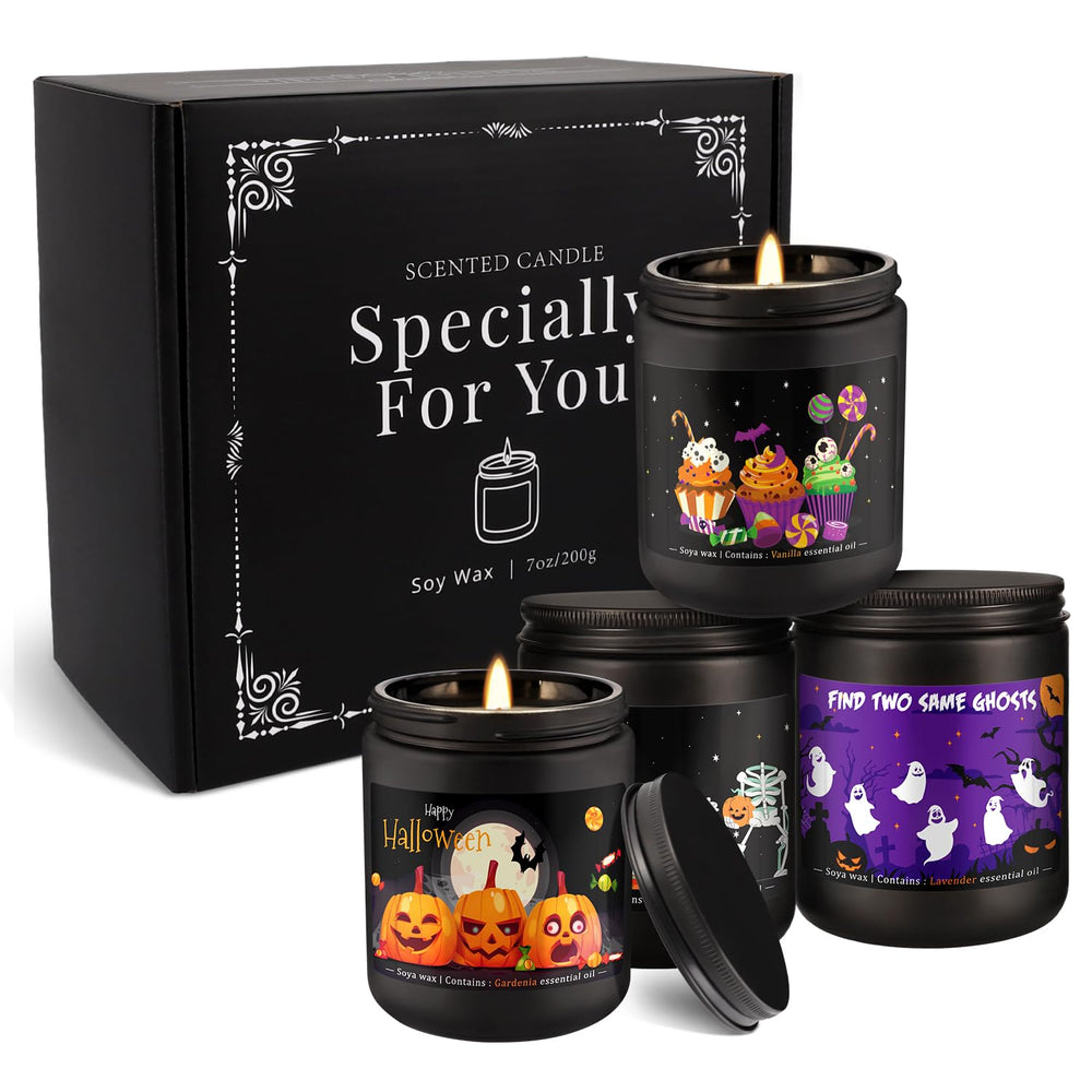 Halloween party centerpiece candle arrangement