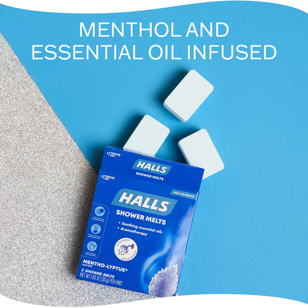 Key ingredients and essential oils for Halls shower melts