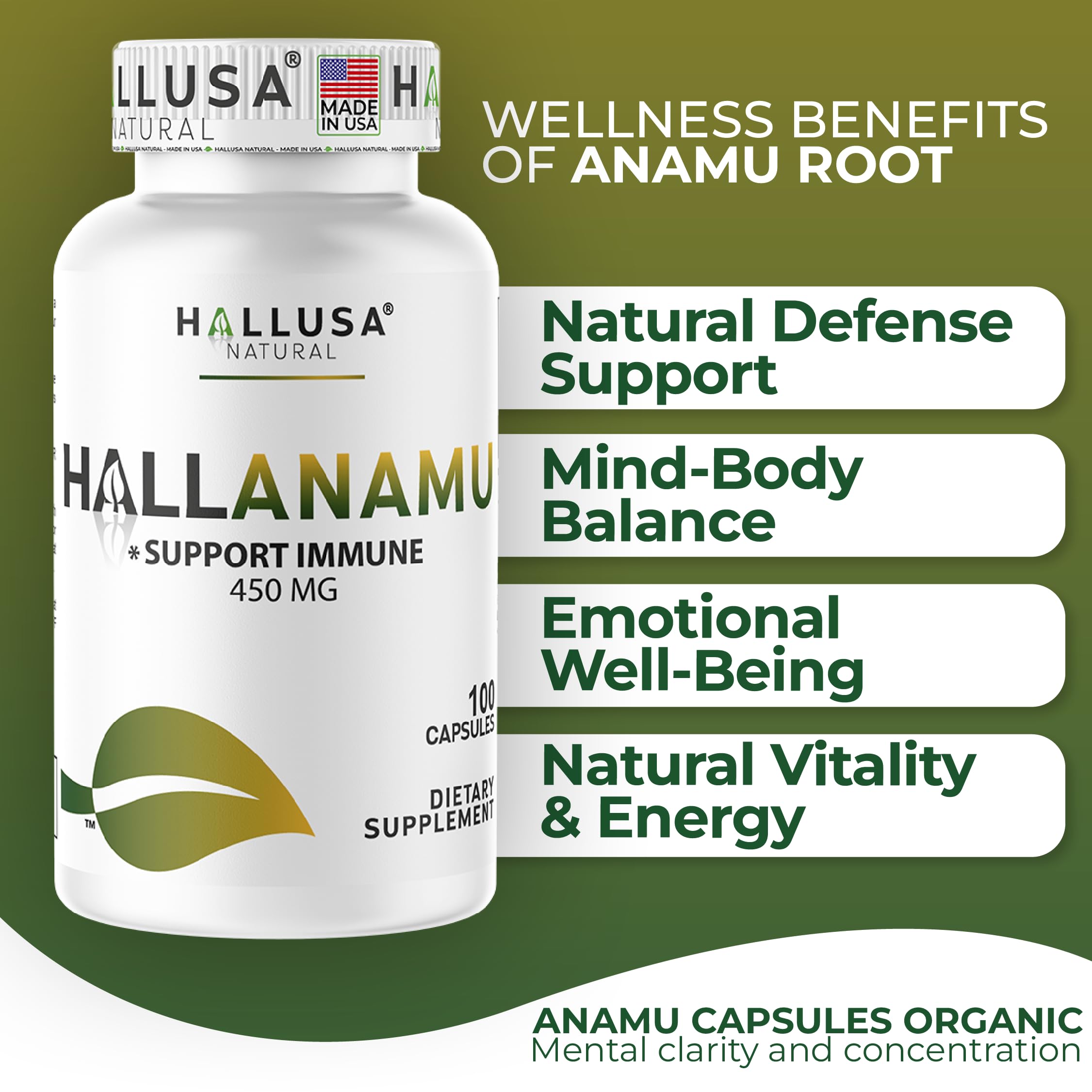 Rows of Anamu root capsules