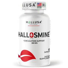 Hallusa Natural Diosmin Circulation bottle and packaging