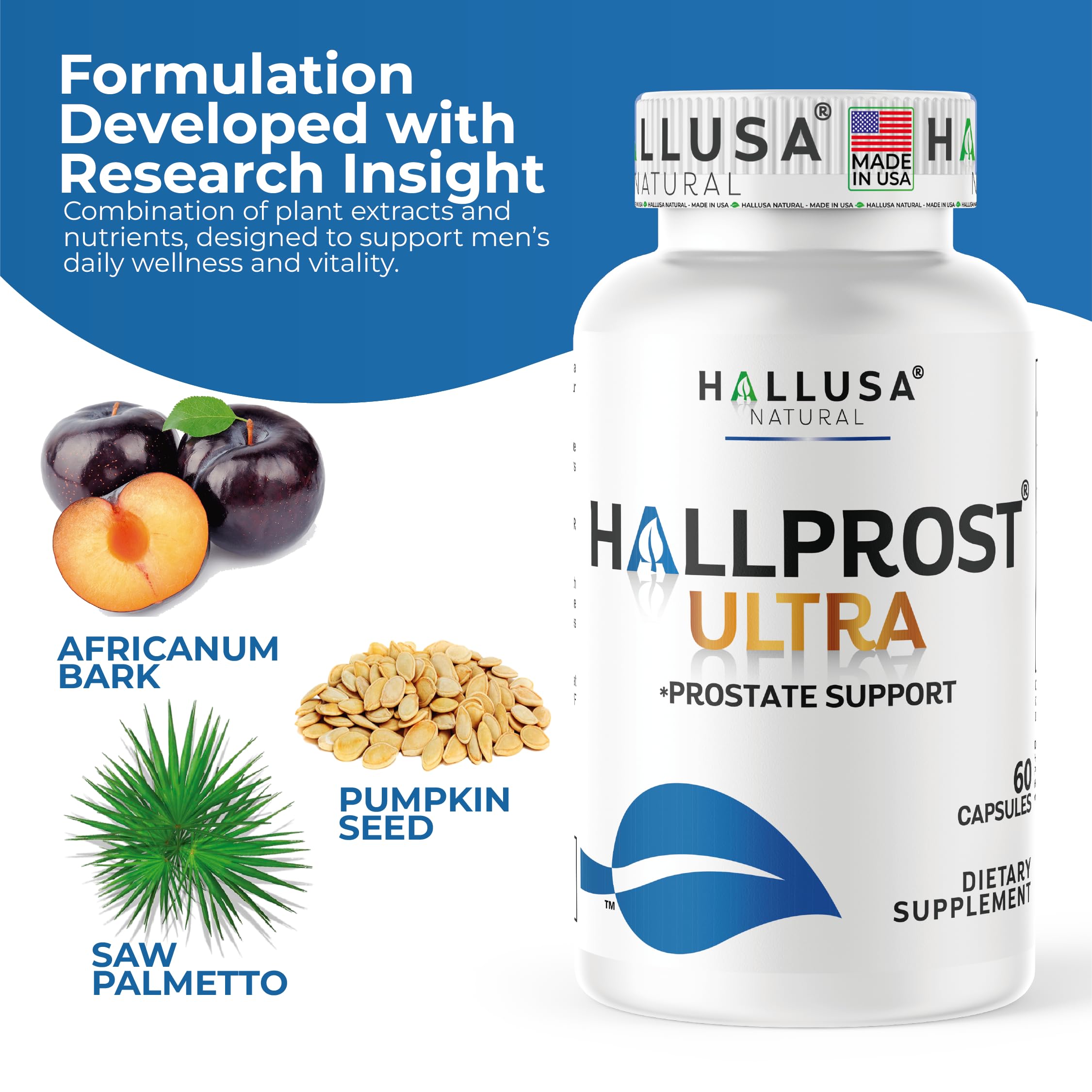 Saw Palmetto extract and Pygeum ingredients on label