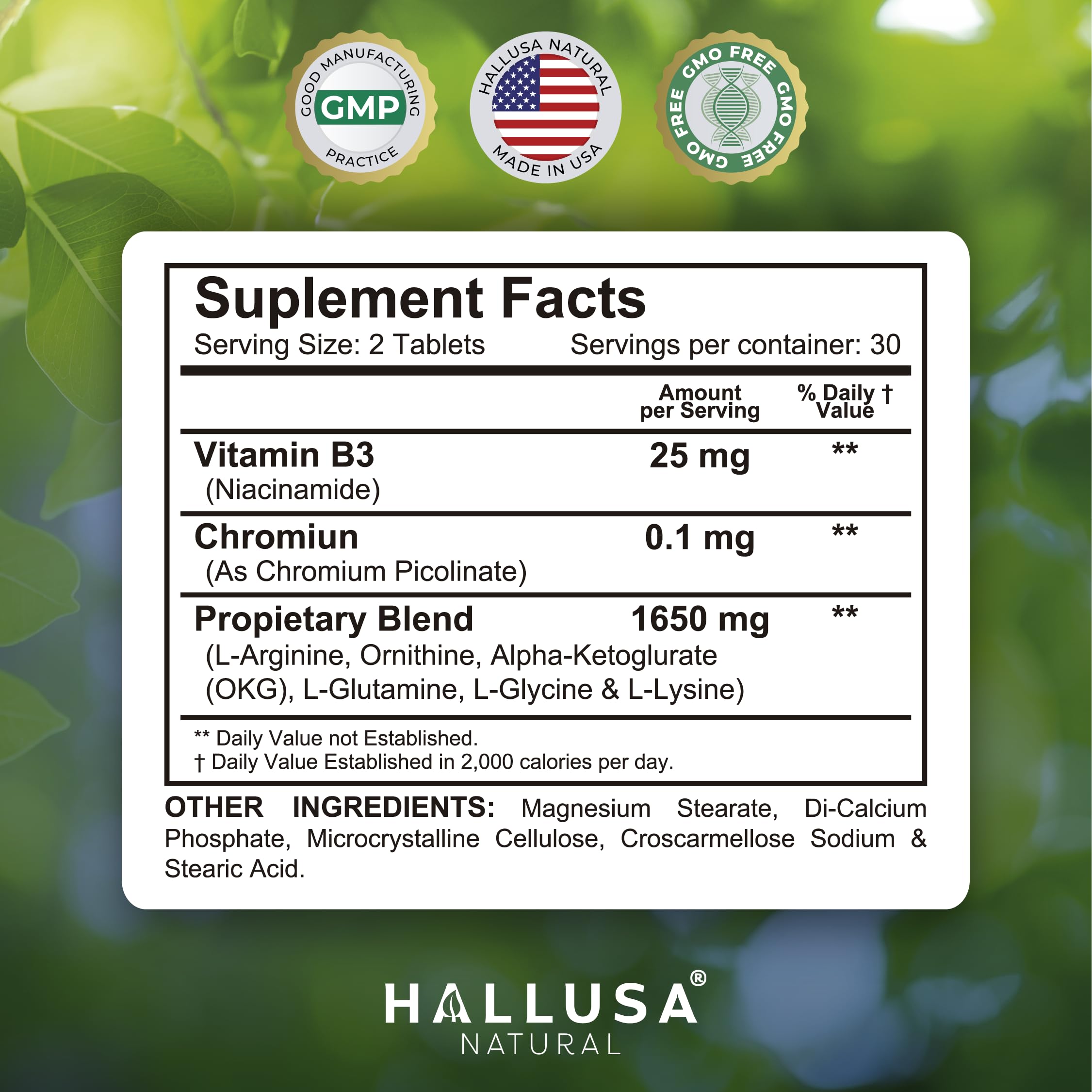 Hallusa HGH Complex bottle label close-up