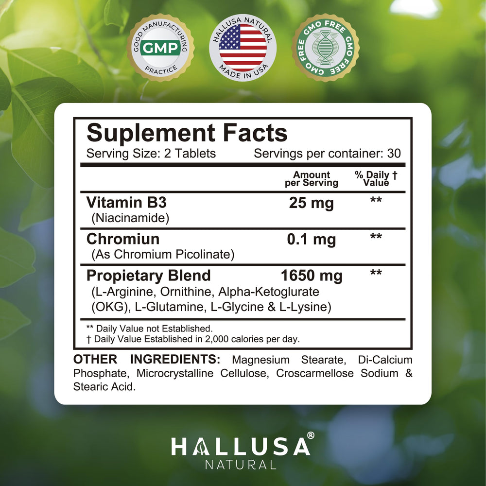 Hallusa HGH Complex bottle label close-up