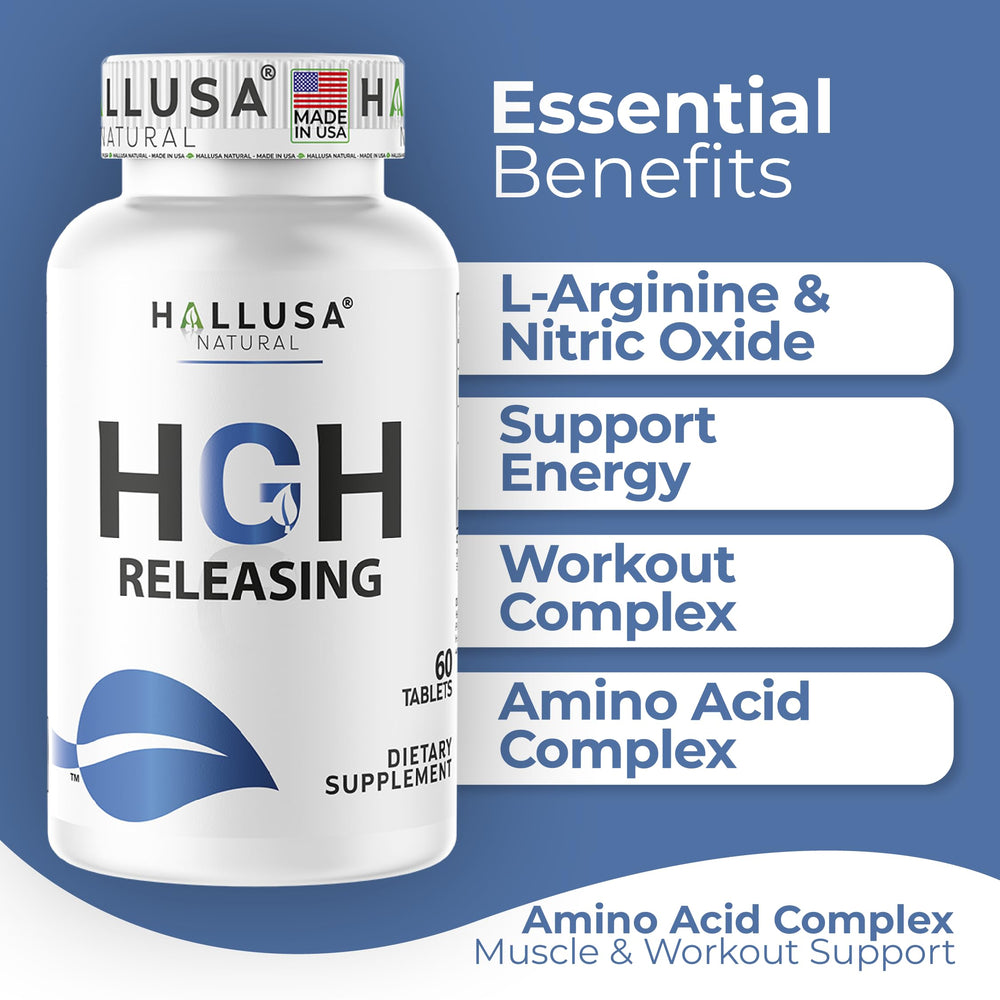 Plant-based formula icon and ingredients for Hallusa supplement