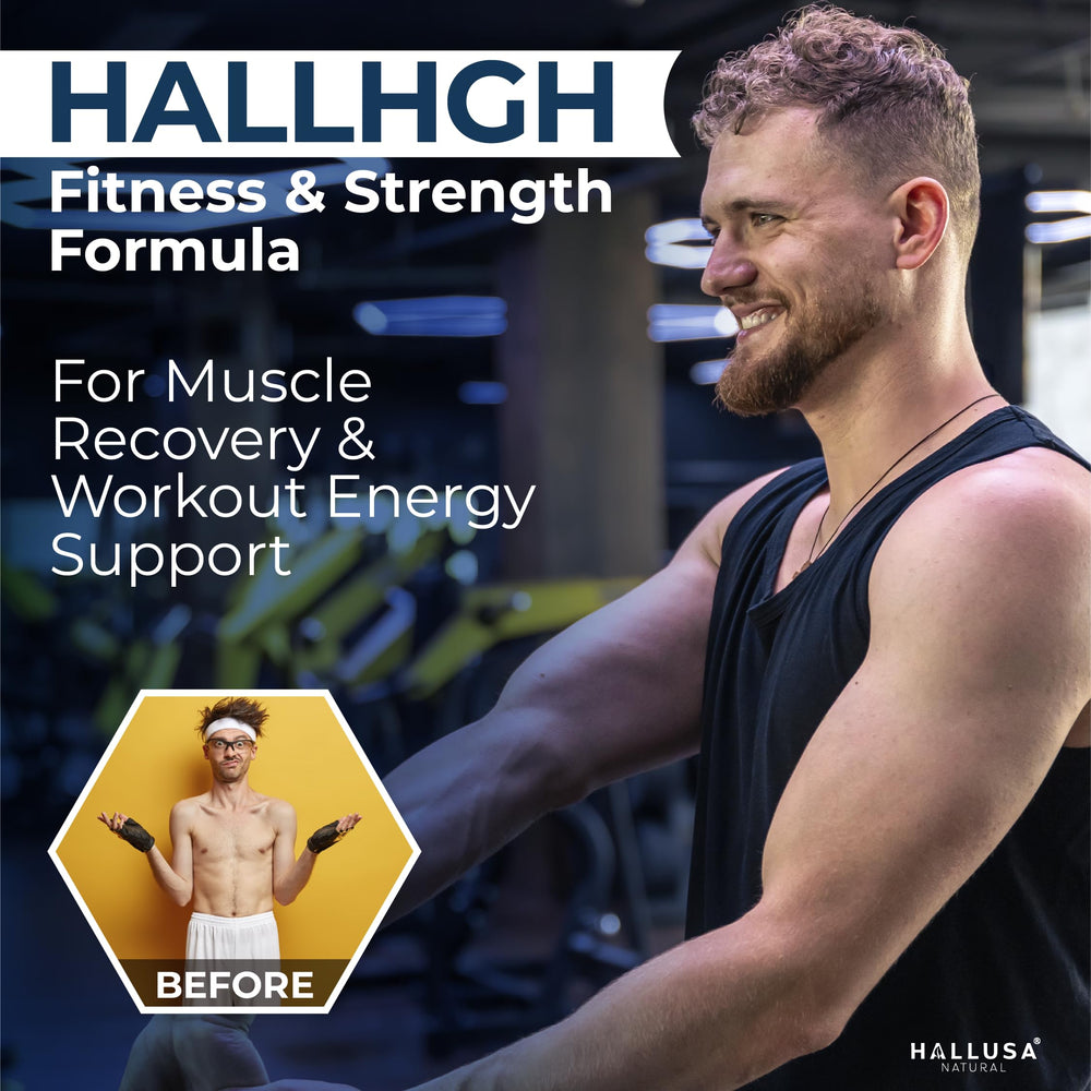 60 tablets display for Hallusa HGH Complex