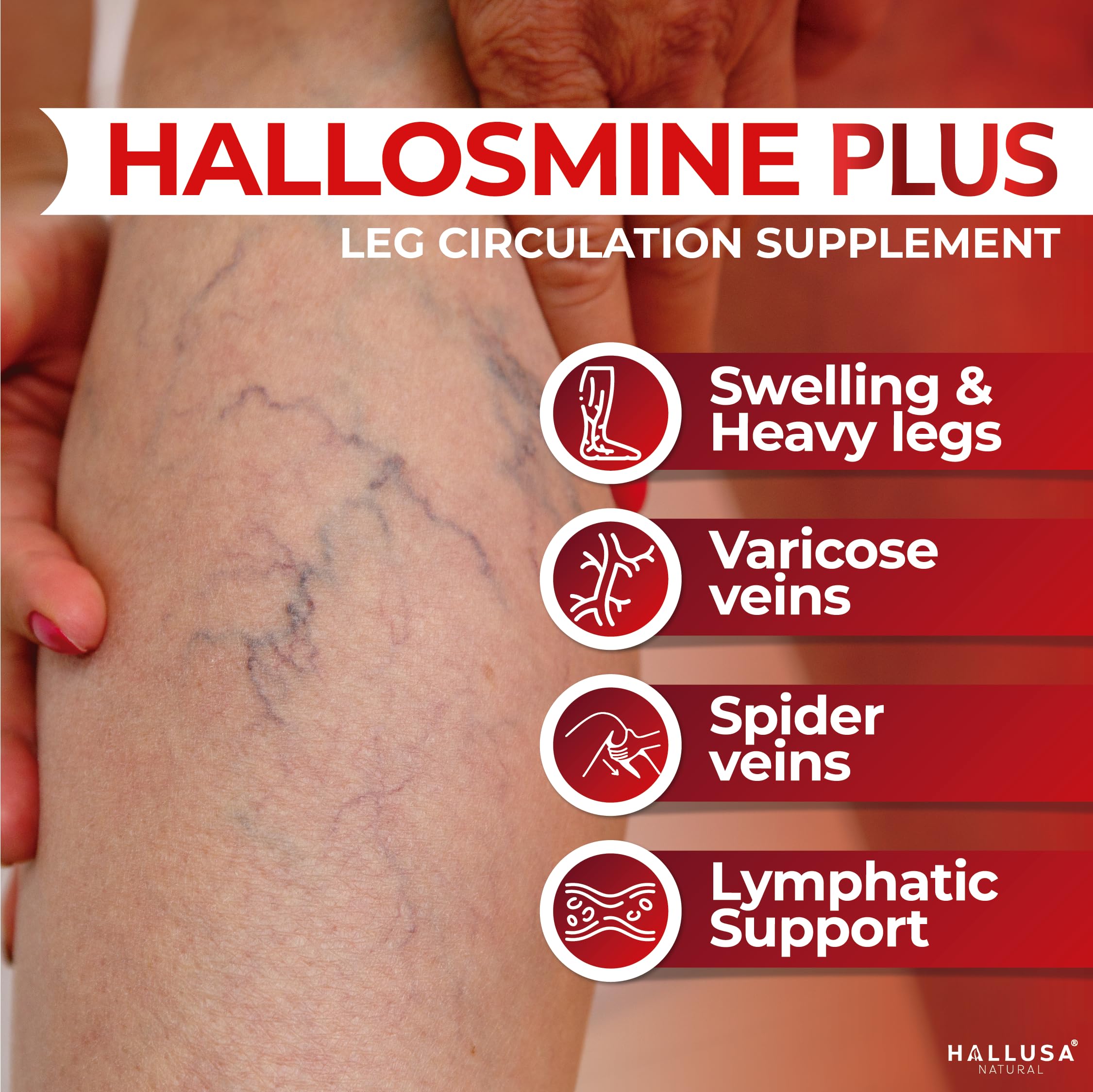 Side view of Hallusa Natural Hallosmine Plus bottle
