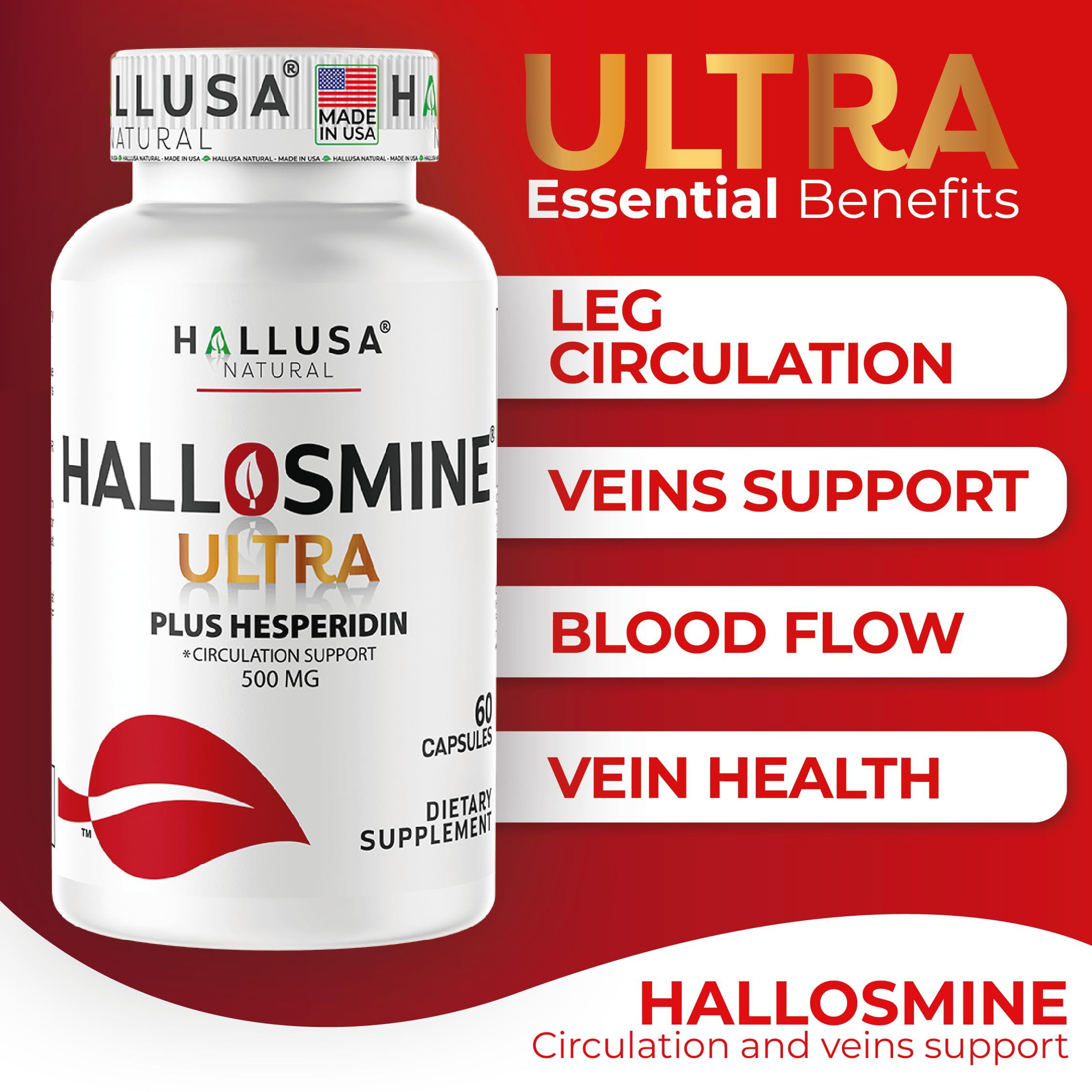 Close-up of 500 mg diosmin and 150 mg hesperidin capsules