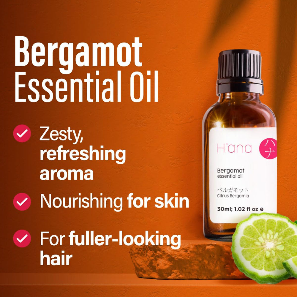 Bergamot essential oil used for facial skincare application