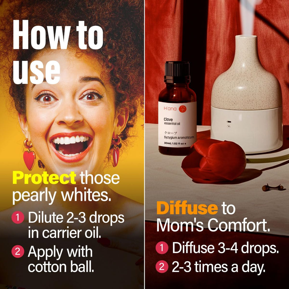 Diffuser with clove essential oil for aromatherapy