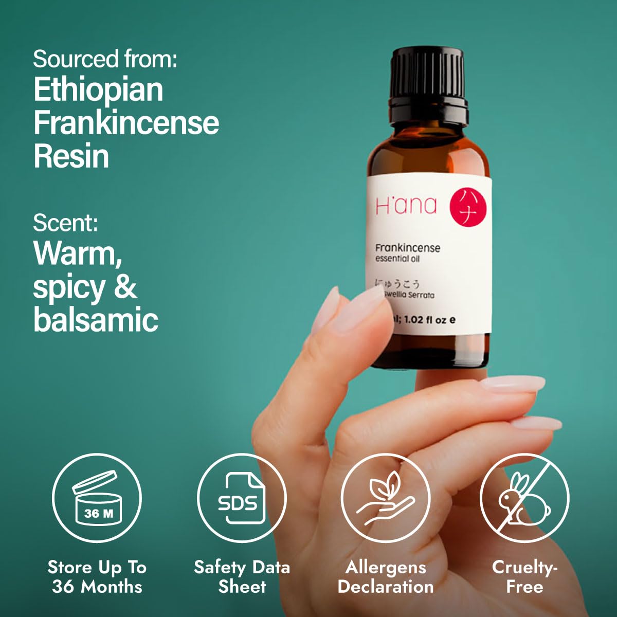 H'ana Frankincense Essential Oil for skin care