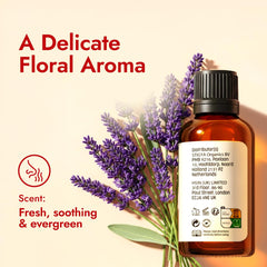 Lavender essential oil diffuser with lavender oil drops