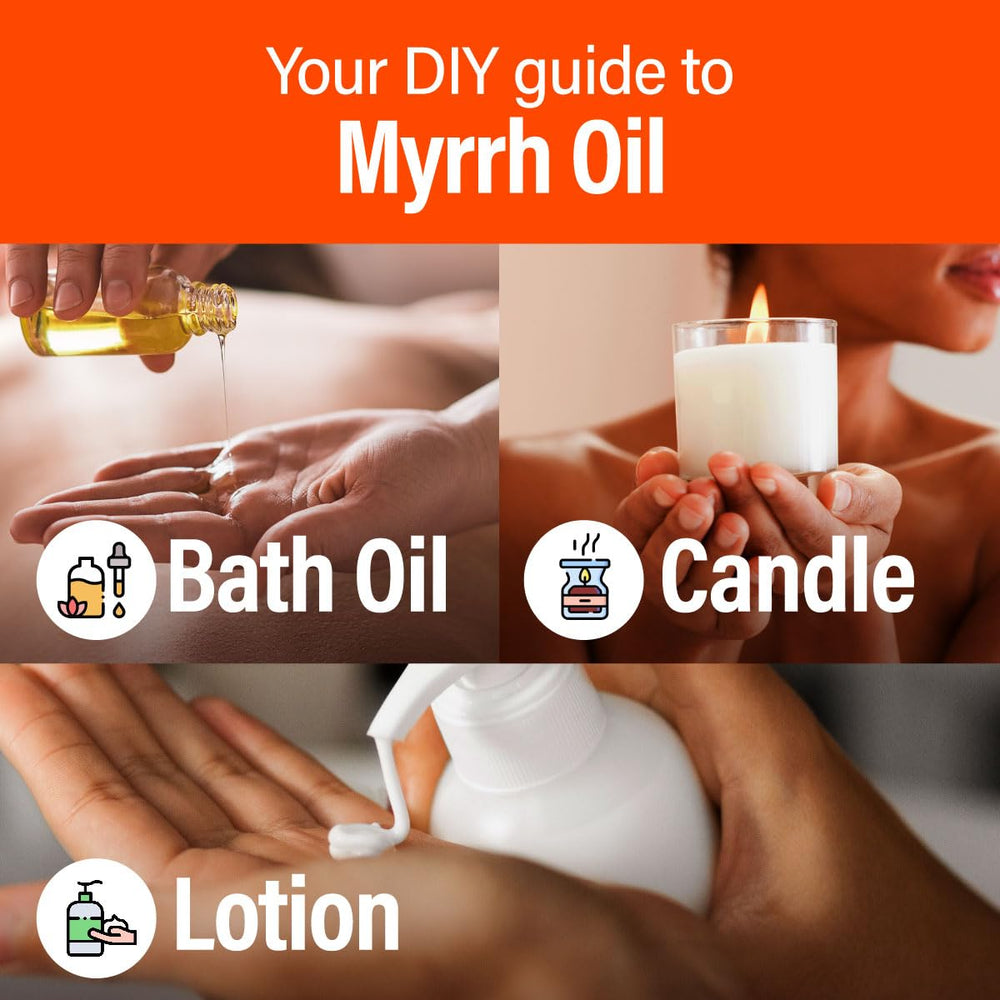DIY candle and soap making with myrrh oil