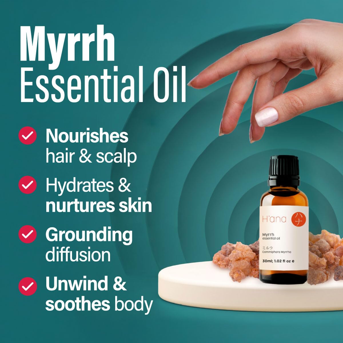 Diffuser with myrrh essential oil aroma