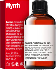 Myrrh essential oil for skin care application