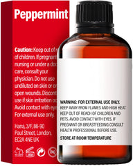 Peppermint essential oil diffusing aroma in a diffuser