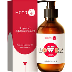 Front view of H'ana Relaxing Massage Oil bottle (6.76 Fl Oz)