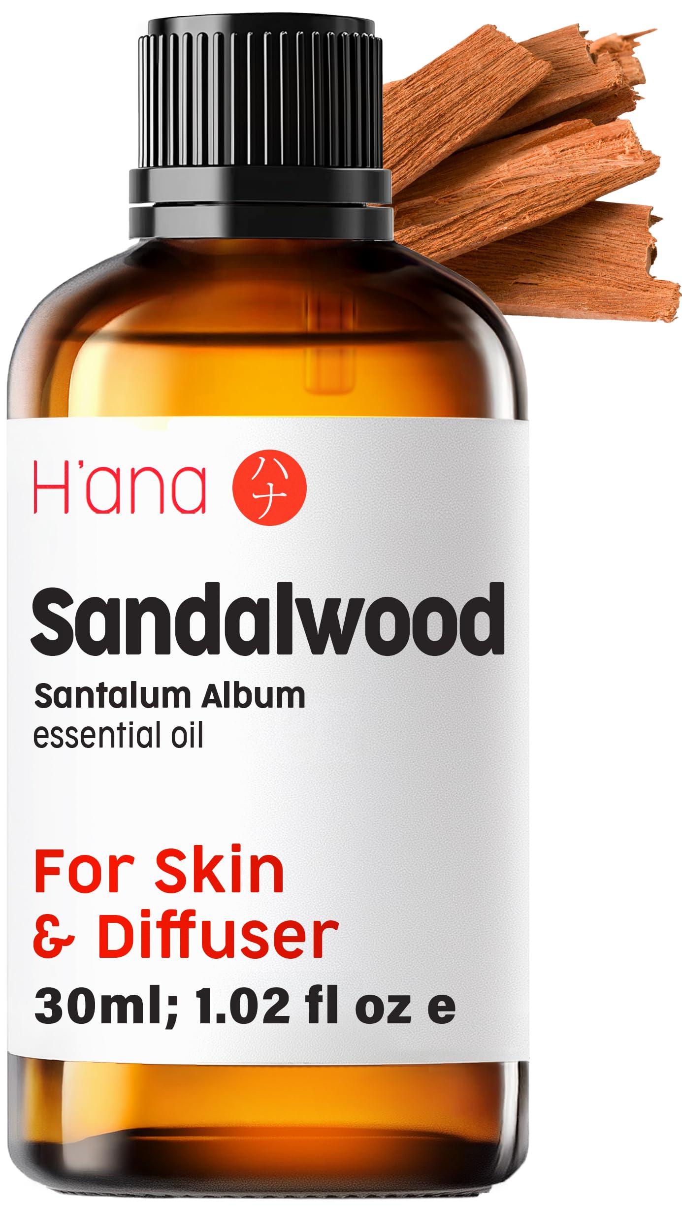 H'ana Sandalwood essential oil bottle 1.02 fl oz