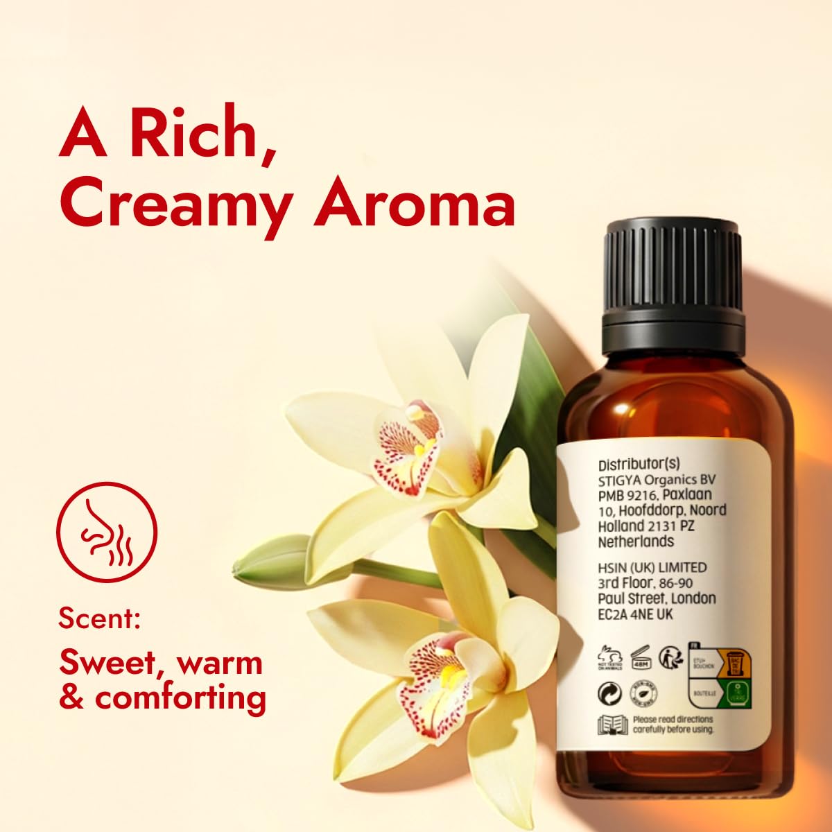 Vanilla essential oil diffusing in a diffuser