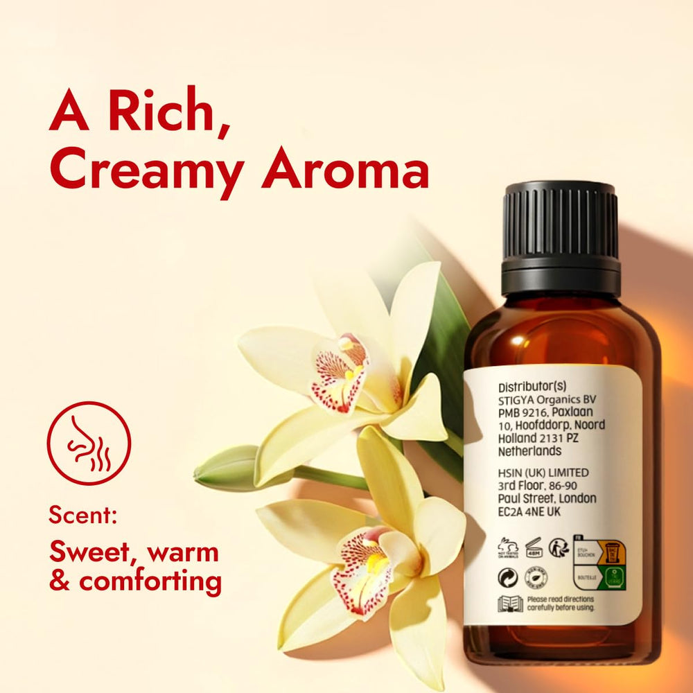 Vanilla essential oil diffusing in a diffuser