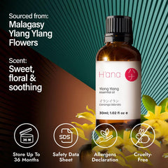 Cruelty-free packaging for H'ana Ylang Ylang Essential Oil