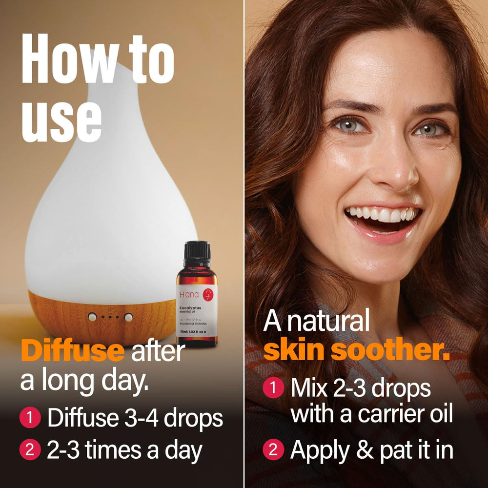 Diffuser releasing eucalyptus oil vapors