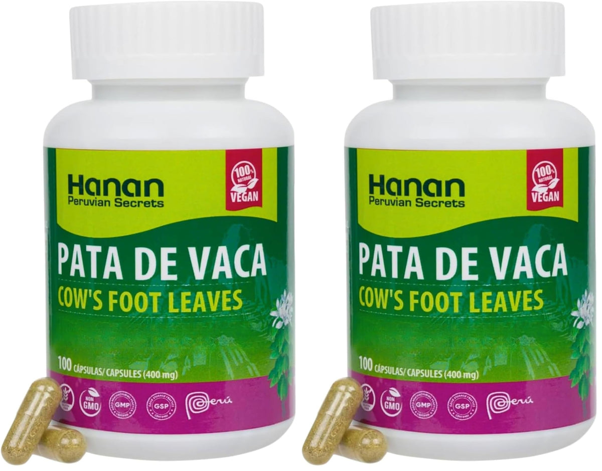 Hanan Pata de Vaca 100 Capsules bottle with label – vegan & non-GMO