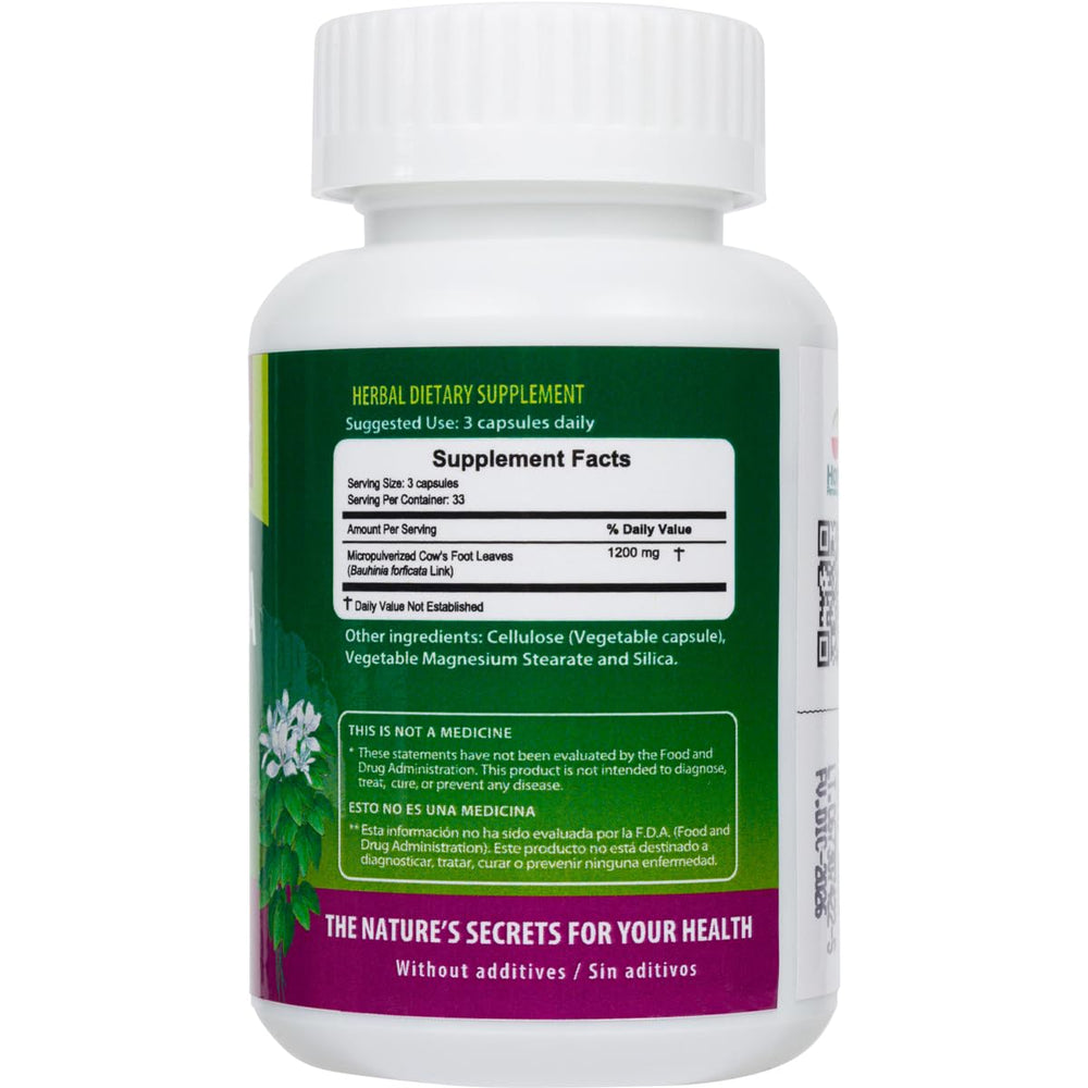 Cow’s Foot Leaves (Bauhinia forficata) used in capsules – Peru-sourced