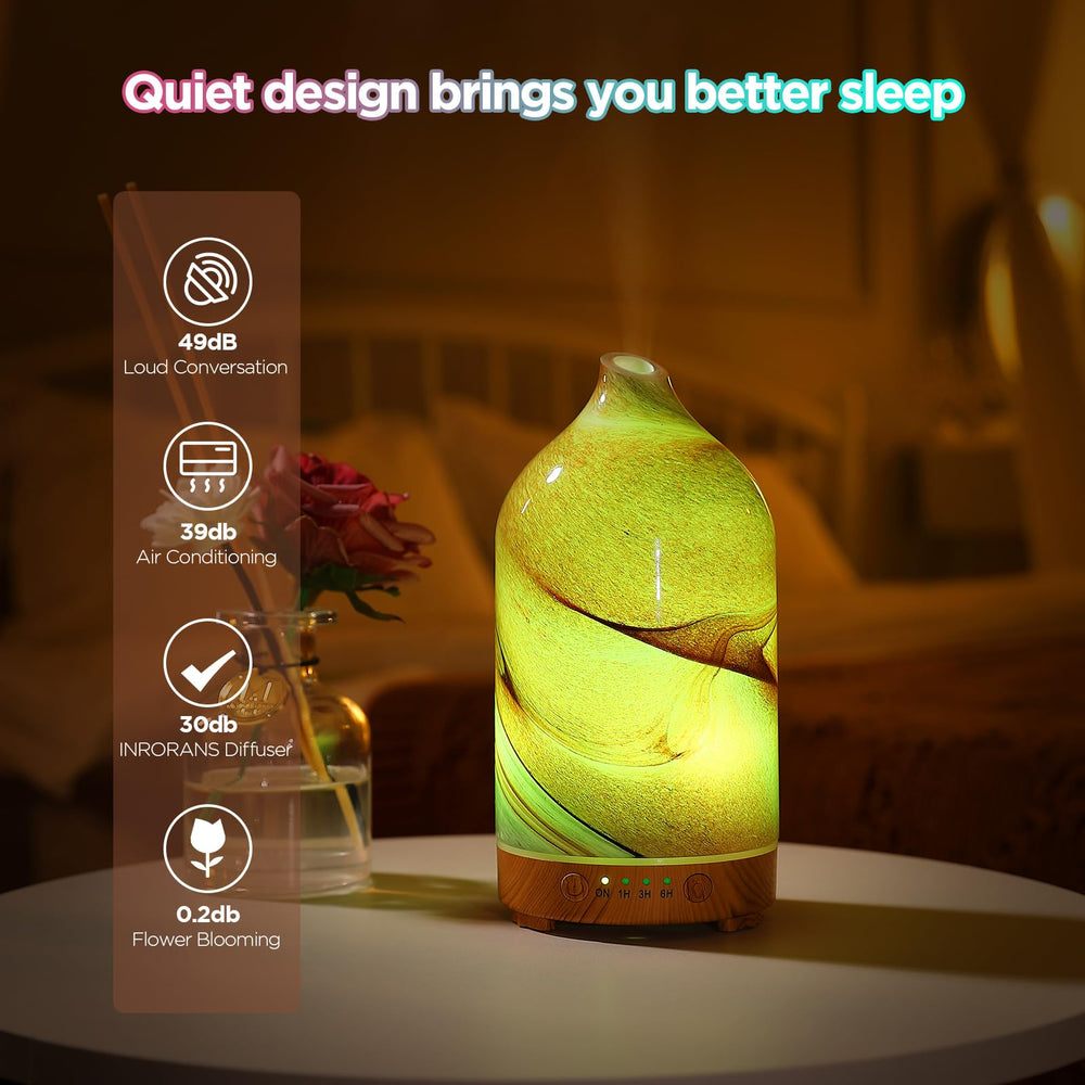 Whisper-quiet ultrasonic diffuser operating in a bedroom