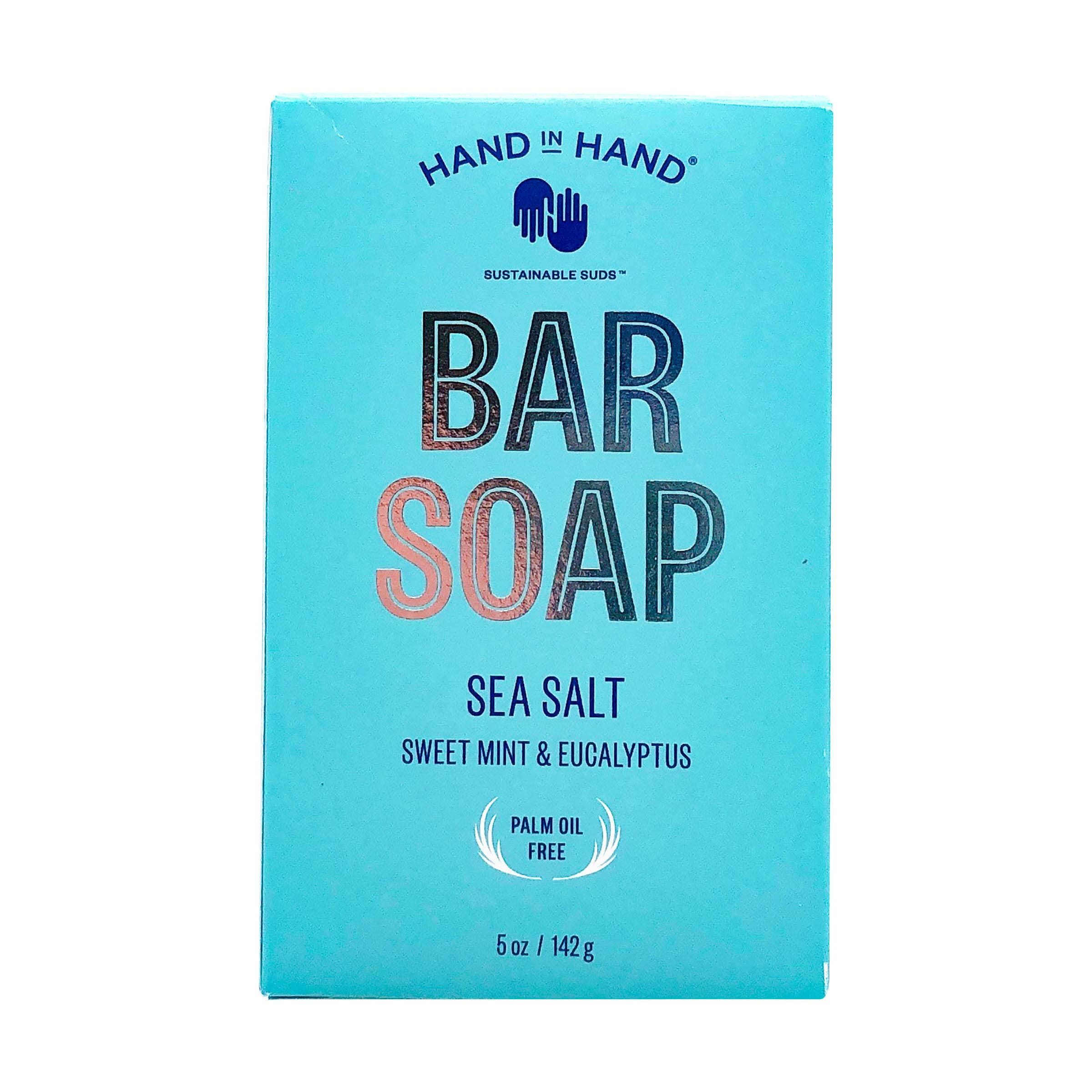 Hand in Hand cruelty-free soap bar highlighting ethical sourcing