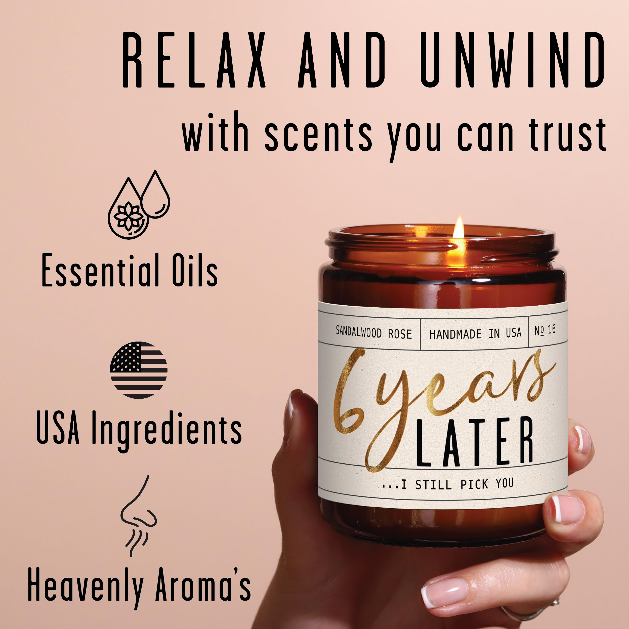 Hand-poured USA candle with lead-free wick