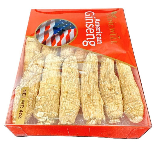 Close-up of premium American ginseng roots