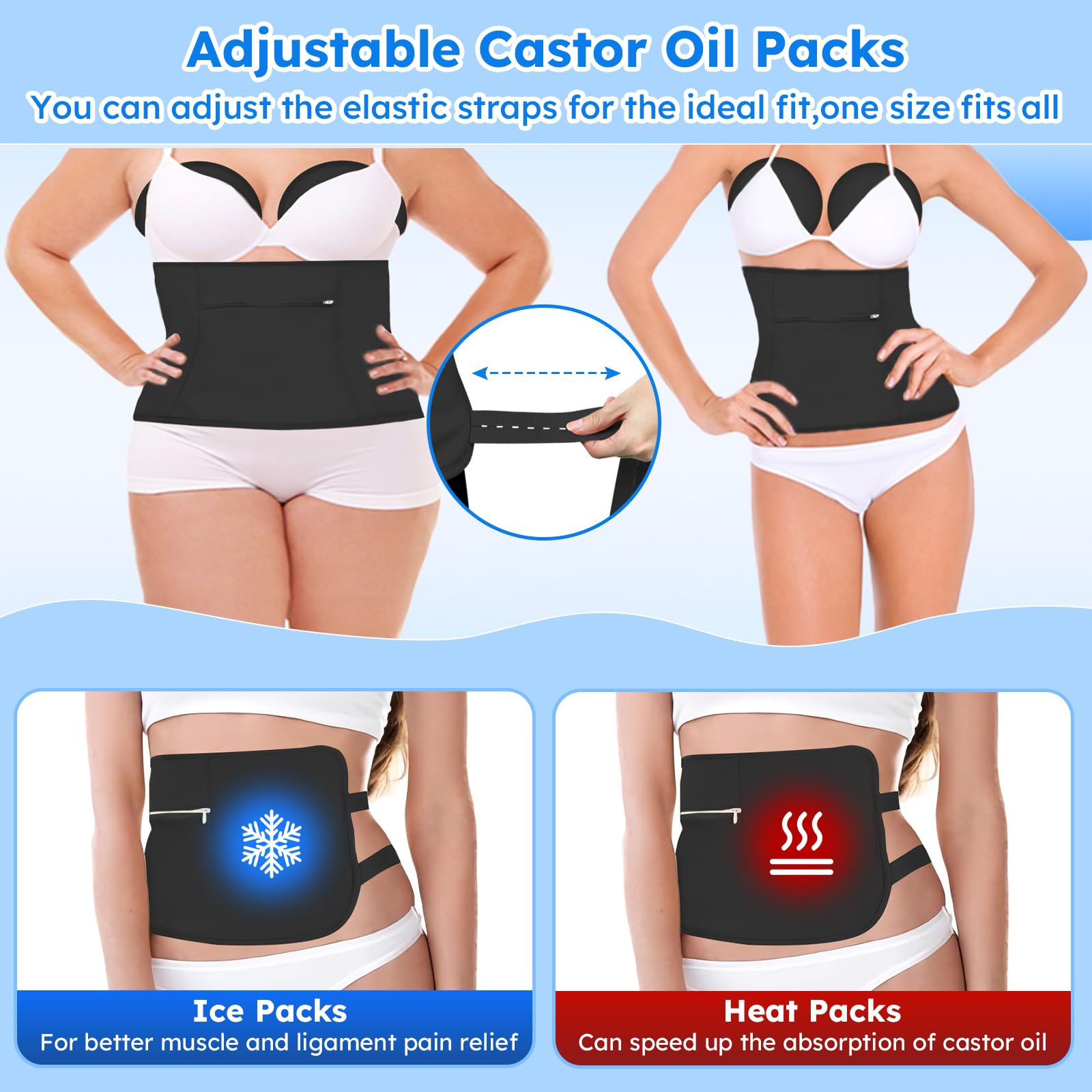 Hand castor oil compress wraps