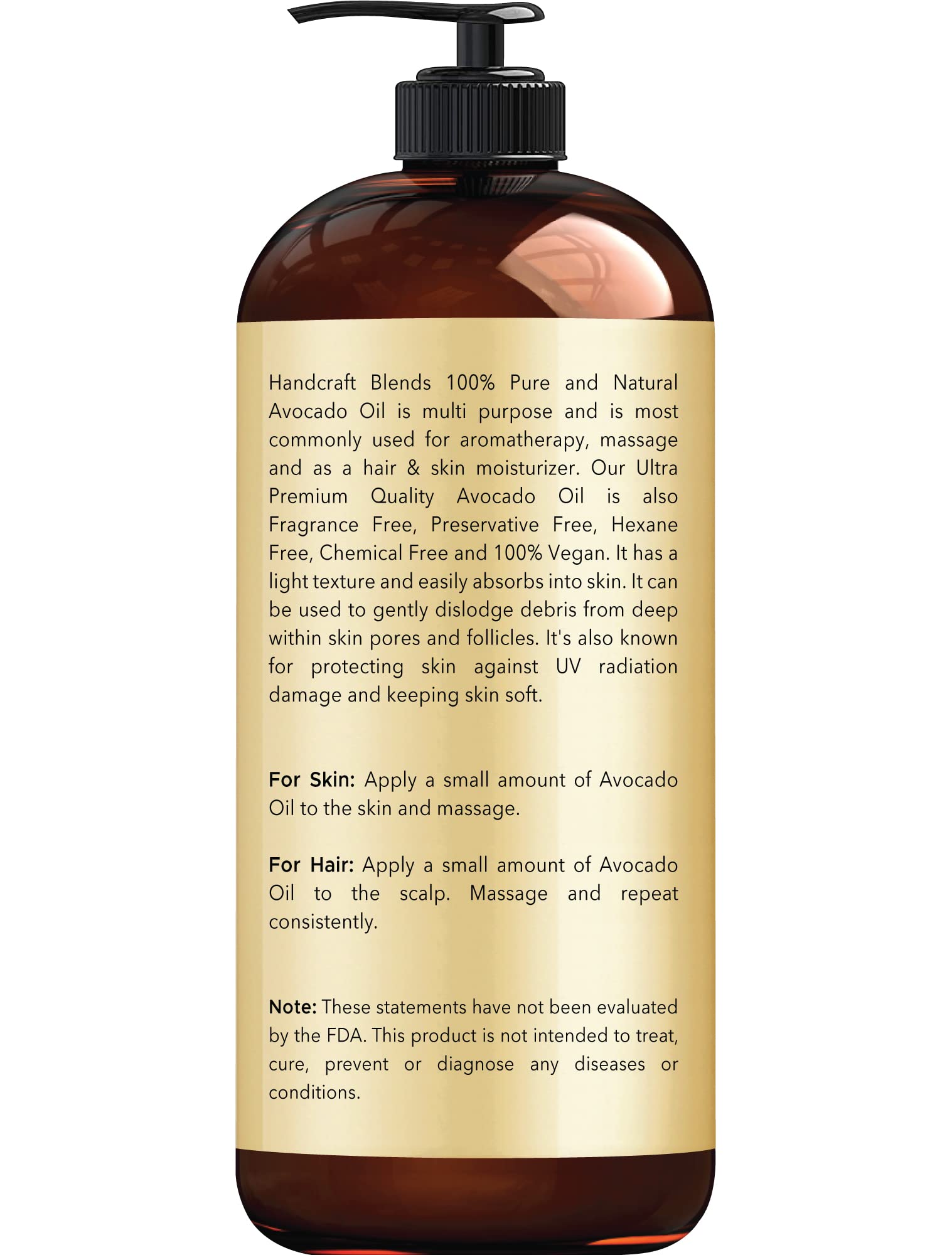 Pouring avocado oil for skin and hair use